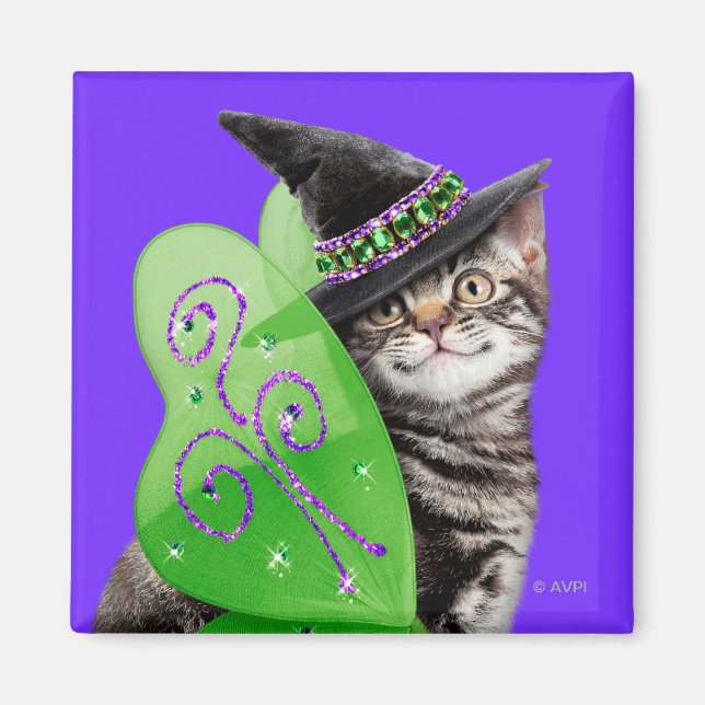 Kitten Witch Fairy Magnet (Front)
