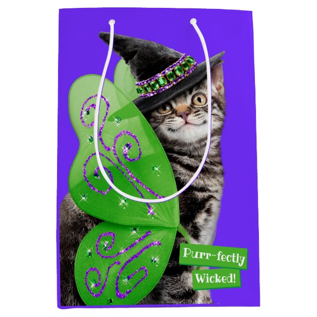 Kitten Witch Fairy Medium Gift Bag (Front)