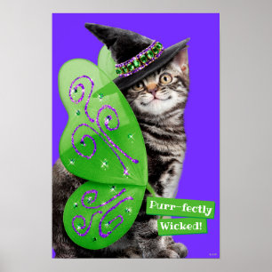 Kitten Witch Fairy Poster