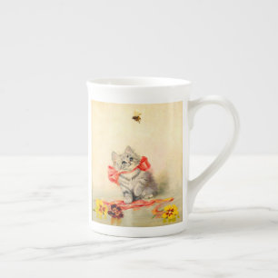 Kitten with a Red Ribbon Bone China Mug