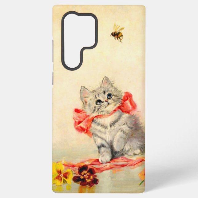 Kitten with a Red Ribbon Samsung Galaxy S22 Ultra Case (Back)