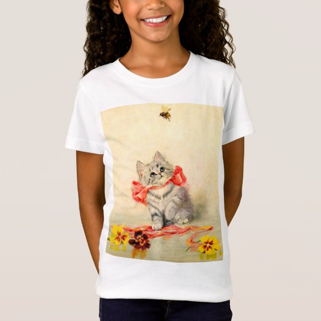 Kitten with a Red Ribbon T-Shirt (Front)