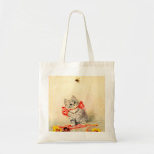 Kitten with a Red Ribbon Tote Bag