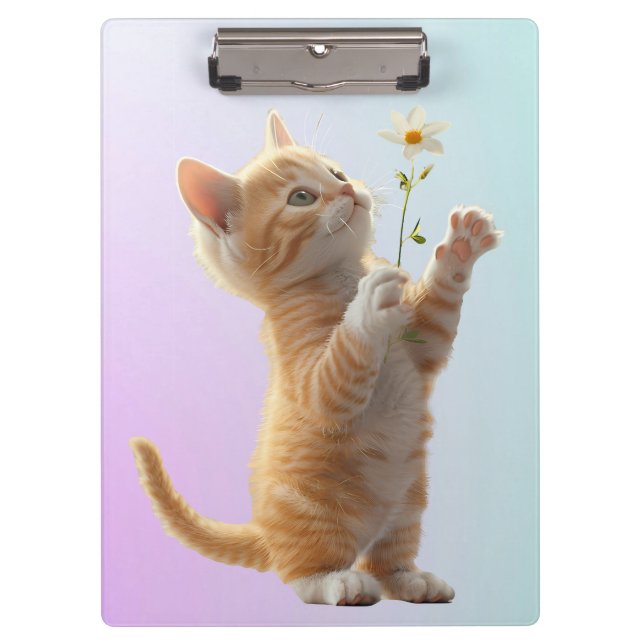 Kitten with flower clipboard (Front)