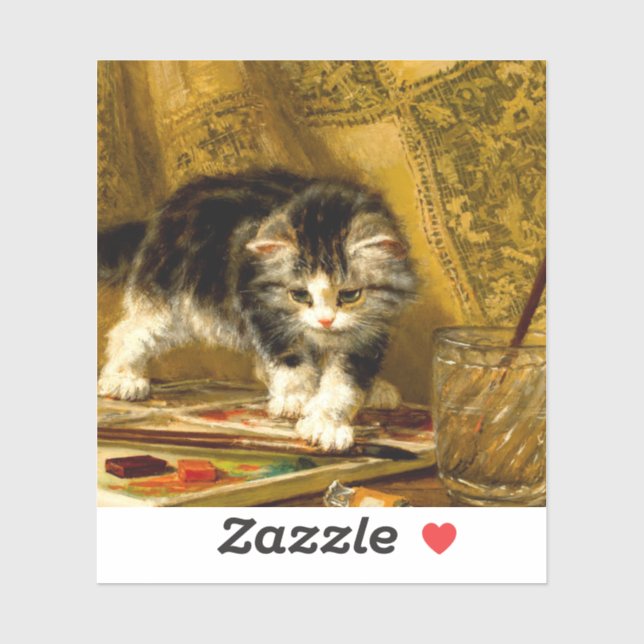 Kitten with Paint and Brushes (Sheet)