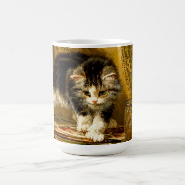 Kitten with Paint and Brushes Magic Mug (Center)