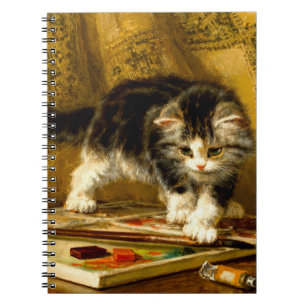 Kitten with Paint and Brushes Notebook