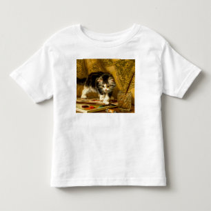 Kitten with Paint and Brushes Toddler T-Shirt