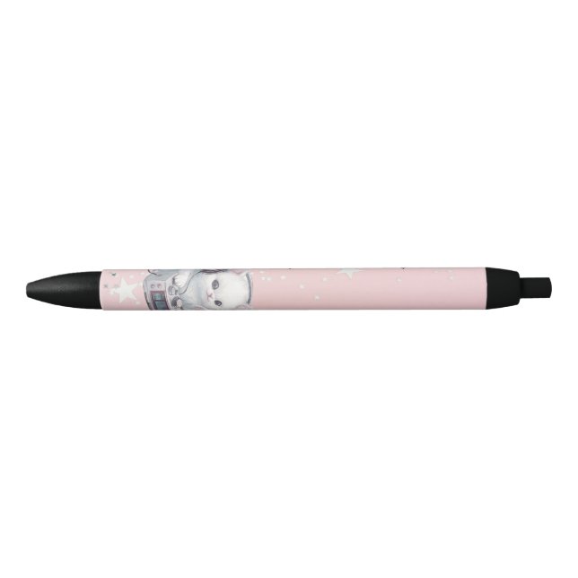 kitten with radio black ink pen (Front)