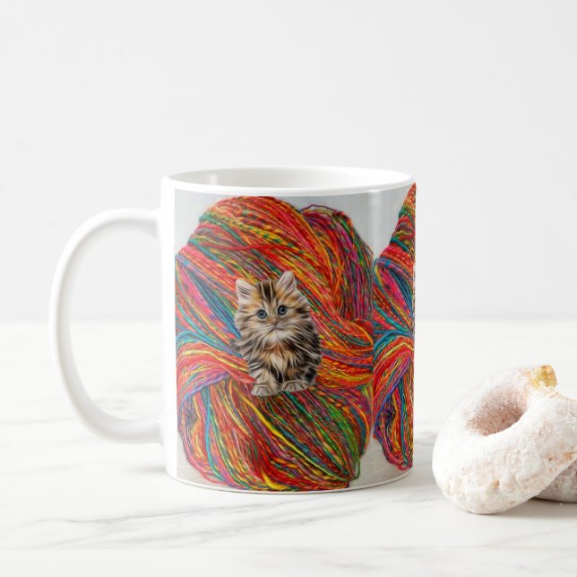Kitten Yarn  Mug (With Donut)