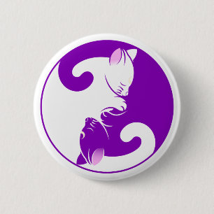 kitten yin yang button