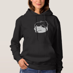 Kitten Yin Yang Symbol Cute Cat Yoga Buddhist Blac Hoodie