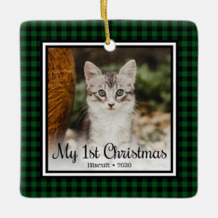 Kitten's 1st Christmas Ceramic Ornament