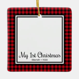 Kitten's 1st Christmas Ceramic Ornament