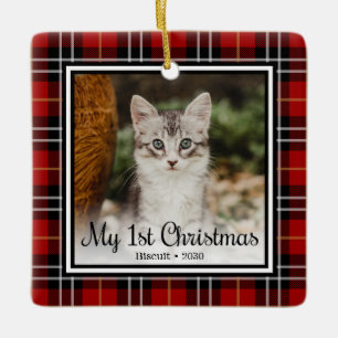 Kitten's 1st Christmas Ceramic Ornament