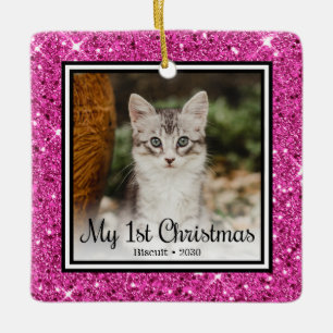 Kitten's 1st Christmas Ceramic Ornament