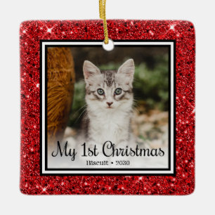 Kitten's 1st Christmas Ceramic Ornament