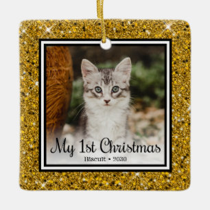 Kitten's 1st Christmas Ceramic Ornament