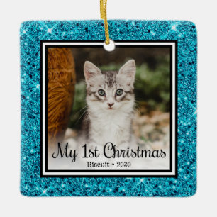 Kitten's 1st Christmas Ceramic Ornament
