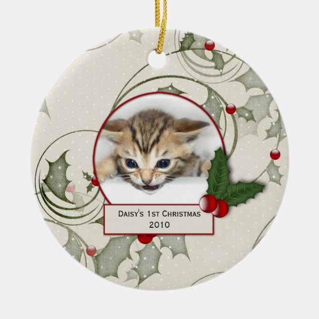 Kitten's 1st Christmas Ornament (Front)