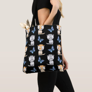 Kittens and Butterflies Tote Bag