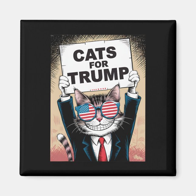 Kittens And Ducks For Trump Vance 2024 Cats For Tr Magnet (Front)