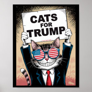 Kittens And Ducks For Trump Vance 2024 Cats For Tr Poster
