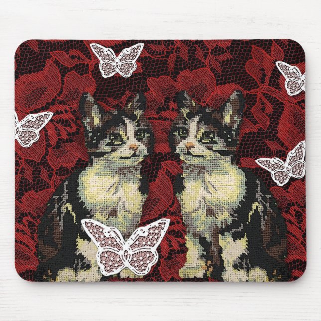 Kittens and Lace Oh My! Mouse Mat (Front)