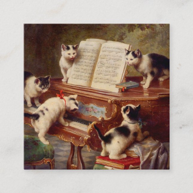 Kittens and Piano Enclosure Card (Front)