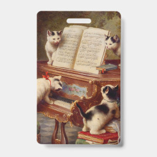 Kittens and Piano ID Badge