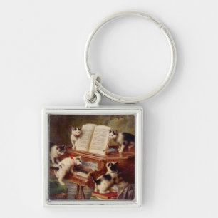 Kittens and Piano Key Ring