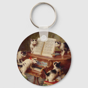 Kittens and Piano Key Ring