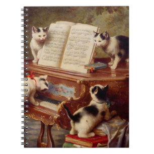 Kittens and Piano Notebook