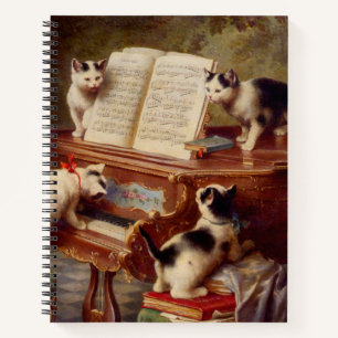 Kittens and Piano Notebook