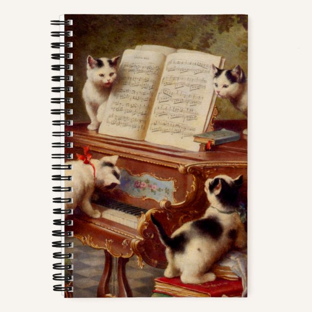 Kittens and Piano Notebook (Front)