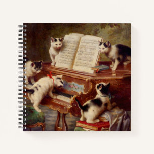 Kittens and Piano Notebook