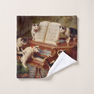 Kittens and Piano Wash Cloth