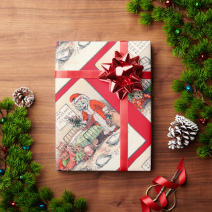 Kittens and Santa Cat, Louis Wain Wrapping Paper