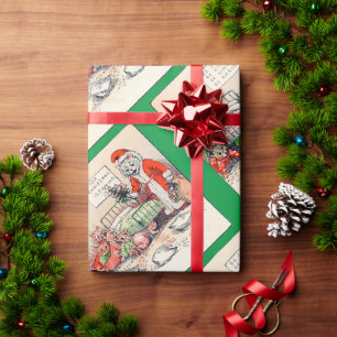 Kittens and Santa Cat, Louis Wain Wrapping Paper
