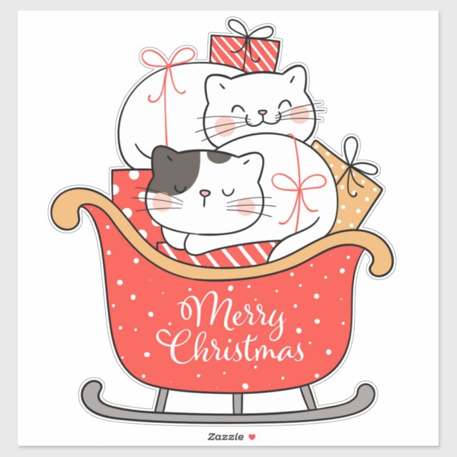 Kittens and Sleigh  (Sheet)