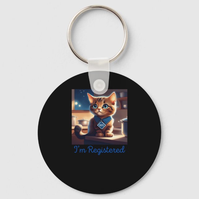 Kittens Are Registered Sticker  Key Ring (Front)