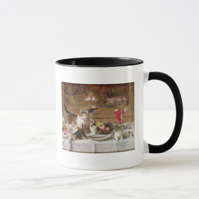 Kittens at a banquet, 19th century mug (Right)