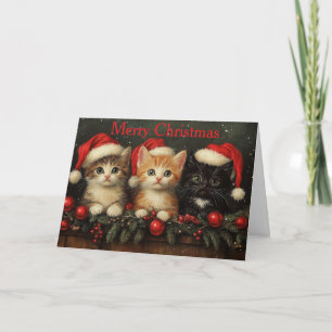 Kittens at Christmas Holiday Card