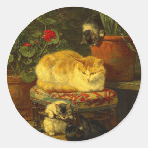 Kittens at Play Classic Round Sticker