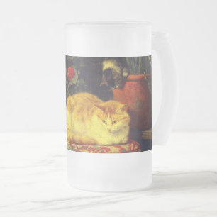 Kittens at Play Frosted Glass Beer Mug