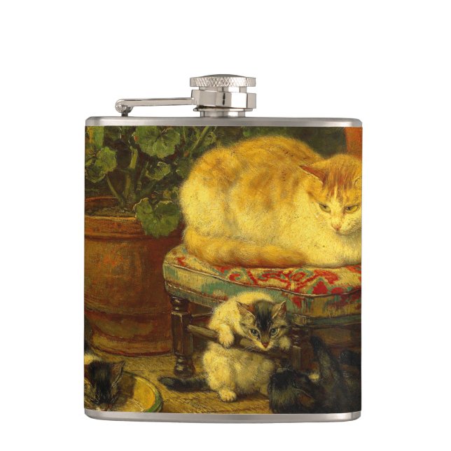 Kittens at Play Hip Flask (Front)