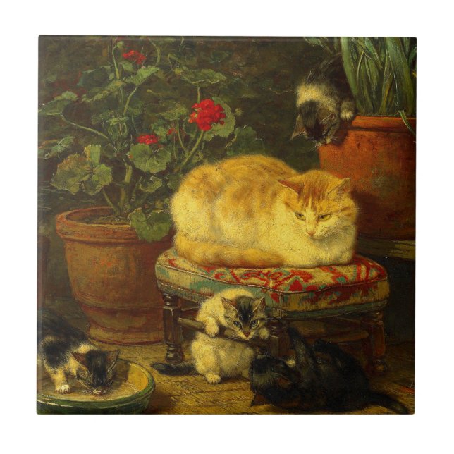 Kittens at Play Tile (Front)
