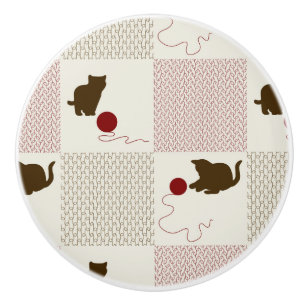 Kittens Backgrounds Ceramic Knob