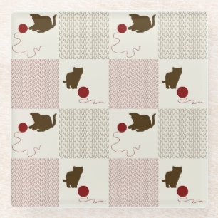 Kittens Backgrounds Glass Coaster