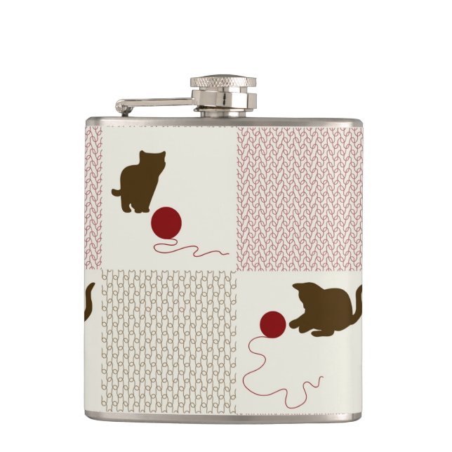 Kittens Backgrounds Hip Flask (Front)